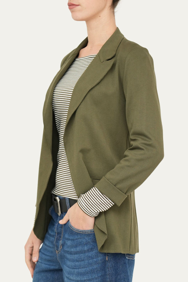 Giacca punto Milano JOLIE spigata - Verde Militare