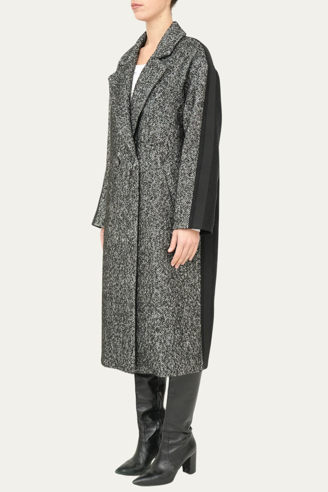 Cappotto over spigato iconic - Bianco/Nero