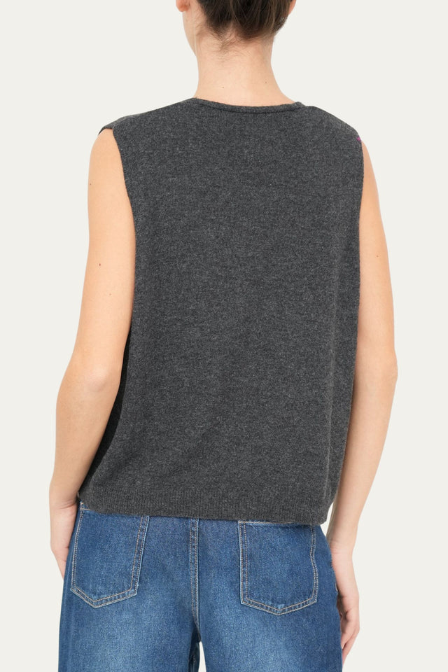 Gilet con bottoncini - Antracite