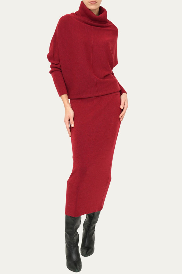 Abito lungo in maglia - Red