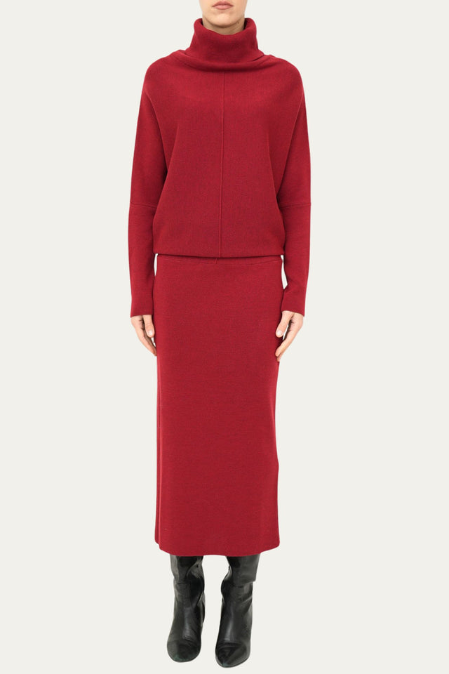 Abito lungo in maglia - Red