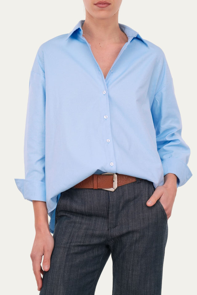 Camicia Oxford regular fit - Celeste