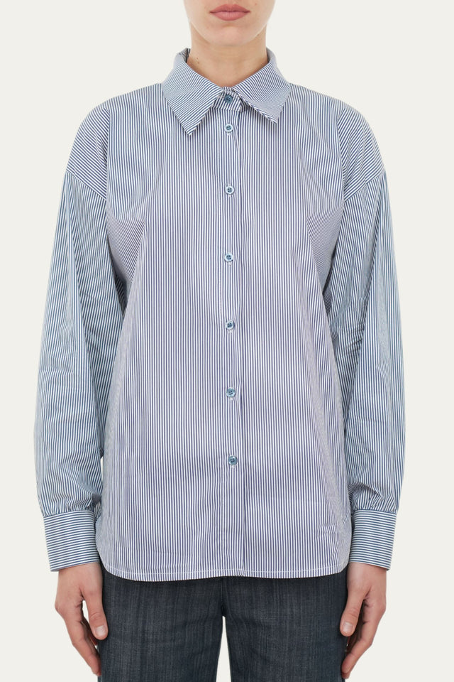 Camicia righe regular fit - Blu