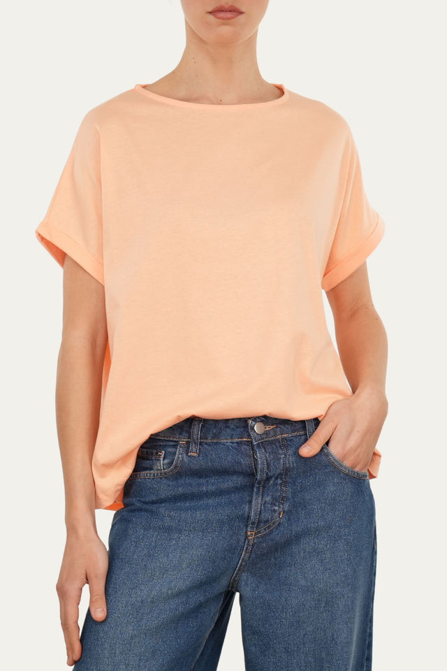 T-shirt a barchetta cotone - Pesca