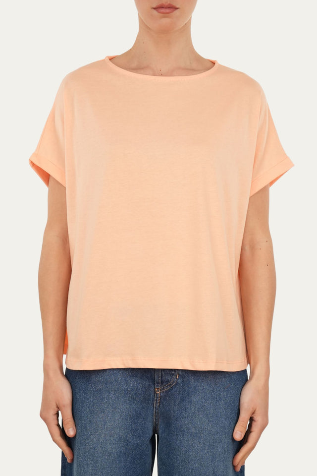 T-shirt a barchetta cotone - Pesca