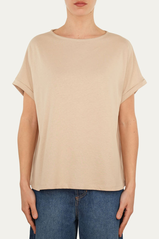 T-shirt a barchetta cotone - Sabbia