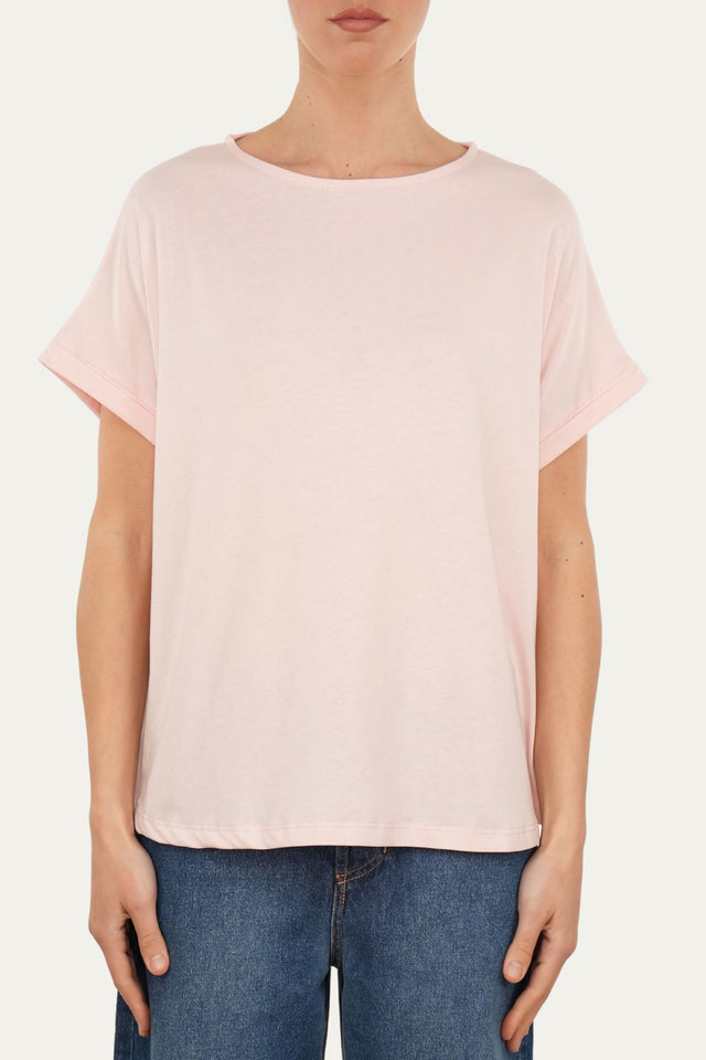 T-shirt a barchetta cotone - Rosa Confetto