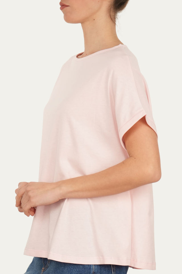 T-shirt a barchetta cotone - Rosa Confetto