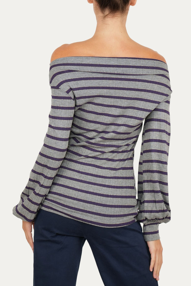 Maglia Glam a righe - Mirtillo