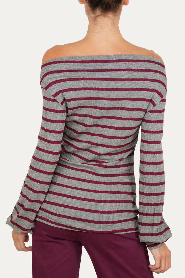 Maglia Glam a righe - Vino