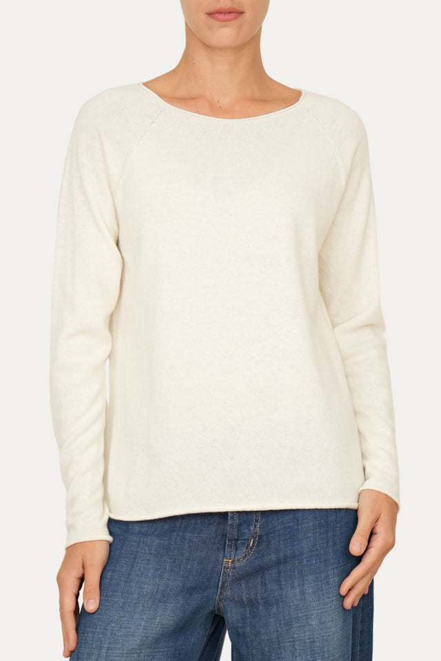 Maglia BASIC misto cashmere - Panna