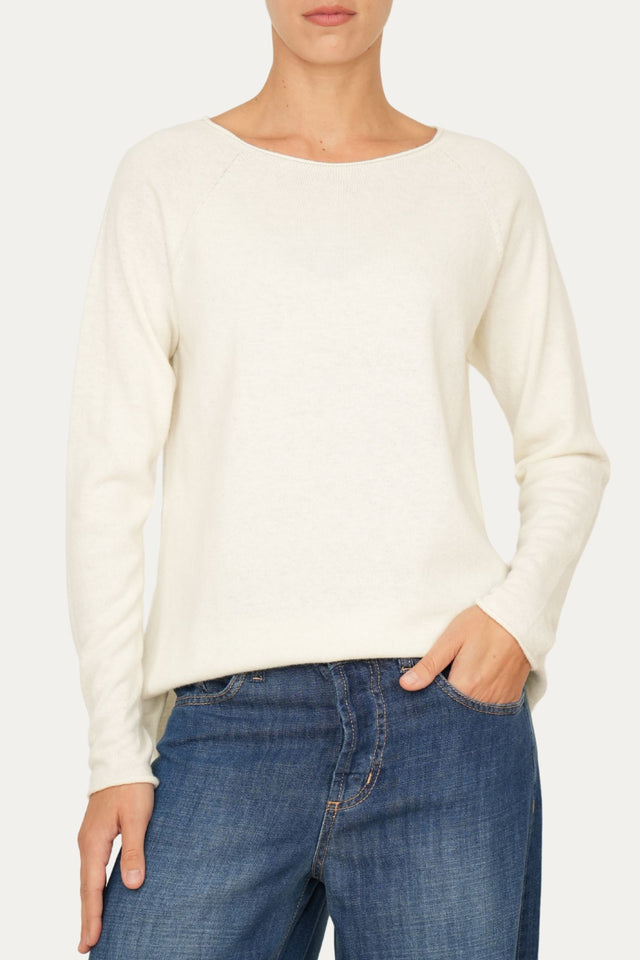 Maglia BASIC misto cashmere - Panna
