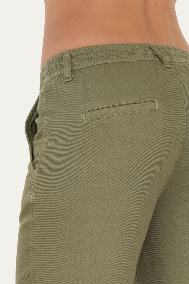 Pantalone palazzo LIA in cotone slegato - Salvia