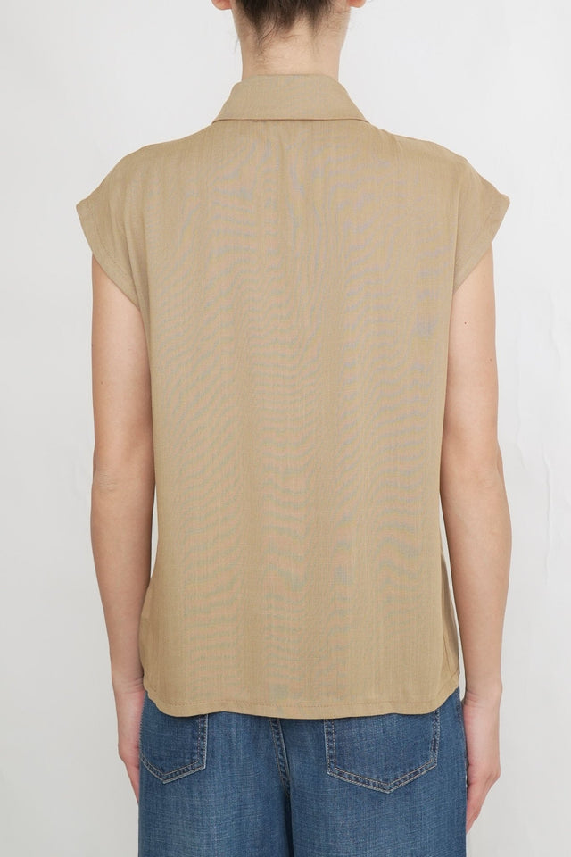 Bulier-Blusa manica scesa con bottoni - Cammello - Elisa Paglia