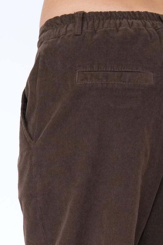 Bulier - Pantalone boyfriend SALLY velluto mille righe - Moro - Elisa Paglia