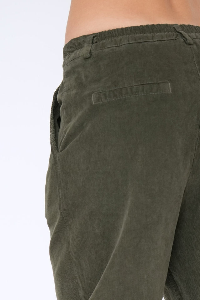 Bulier - Pantalone boyfriend SALLY velluto mille righe - Salvia - Elisa Paglia