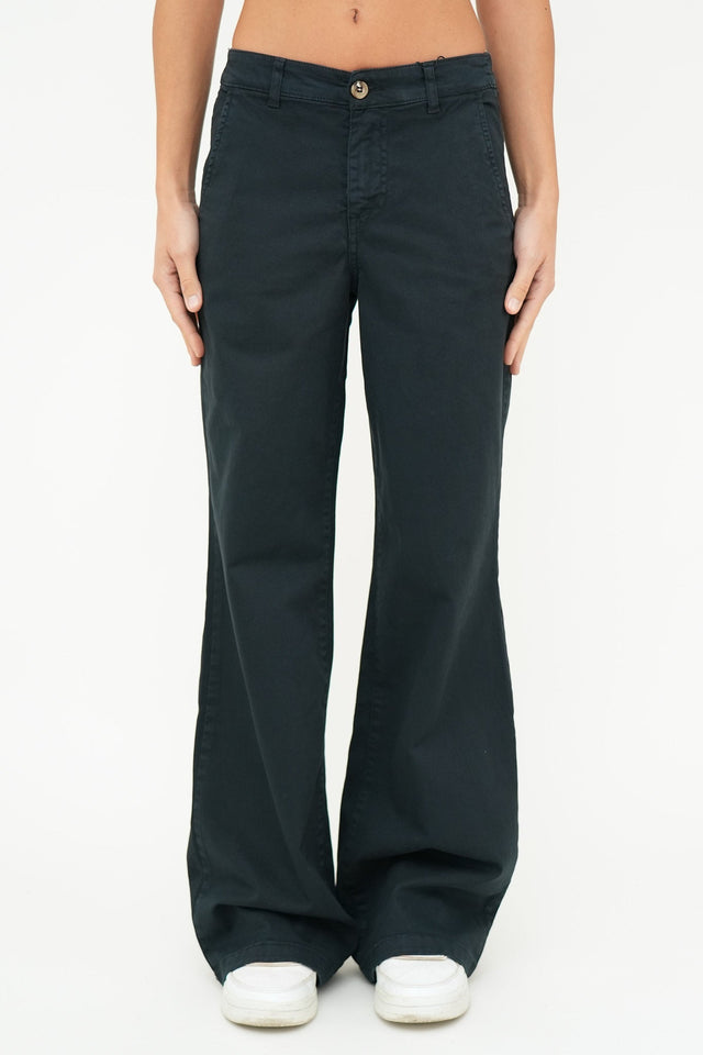 Bulier - Pantalone palazzo LIA cotone elite - Blu Notte - Elisa Paglia