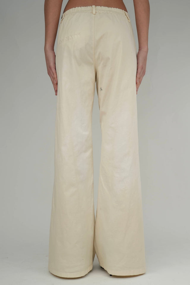 Bulier-Pantalone palazzo LIA cotone leggero - Panna - Elisa Paglia