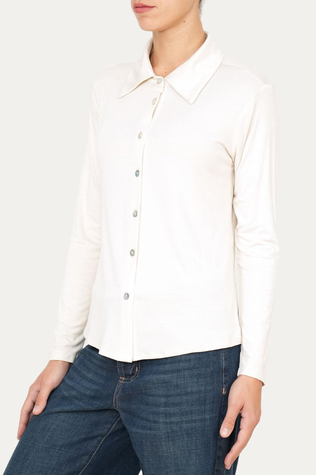 Camicia Jersey di Viscosa MILLY - Burro