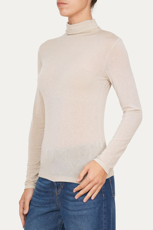 Maglia cachemirina dolcevita - Burro