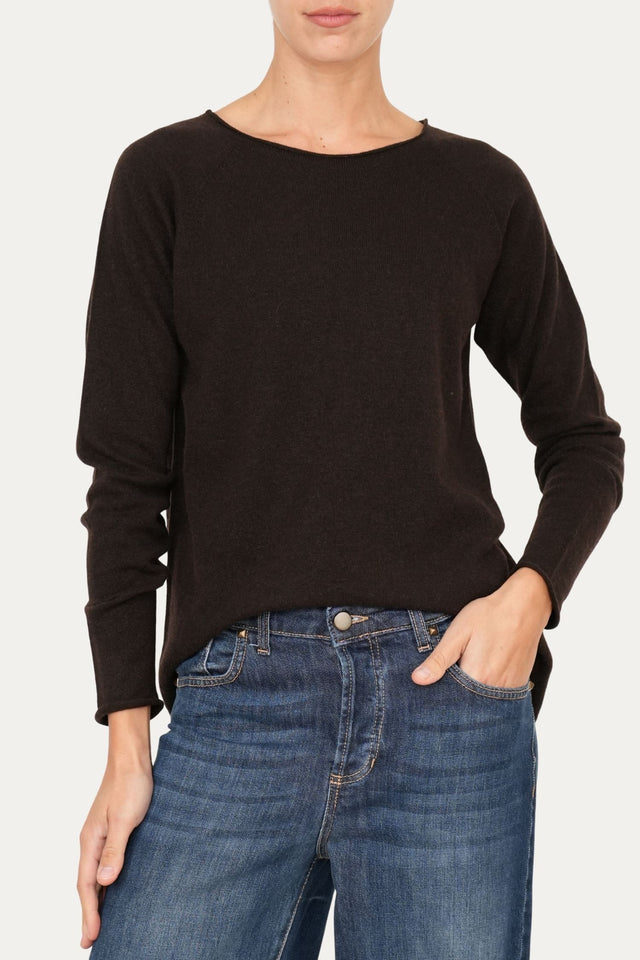 Maglia BASIC misto cashmere - Caffè