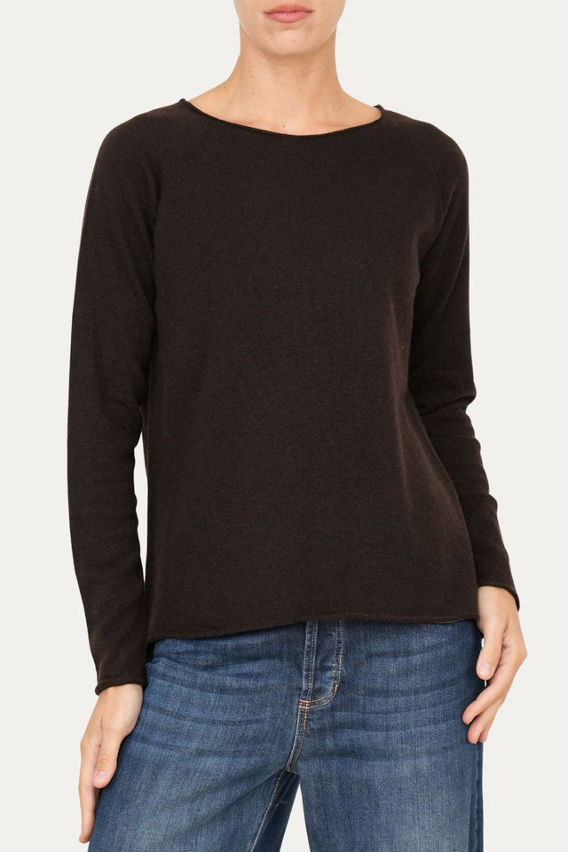 Maglia BASIC misto cashmere - Caffè