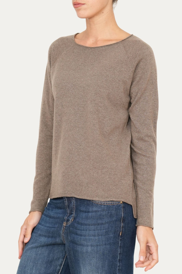 Maglia BASIC misto cashmere - Noce