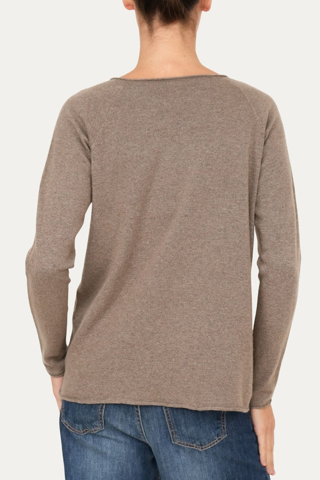 Maglia BASIC misto cashmere - Noce