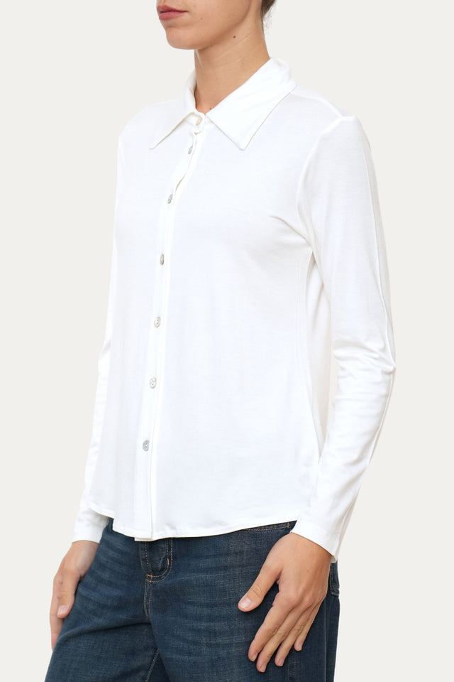 Camicia Jersey di Viscosa MILLY - Panna