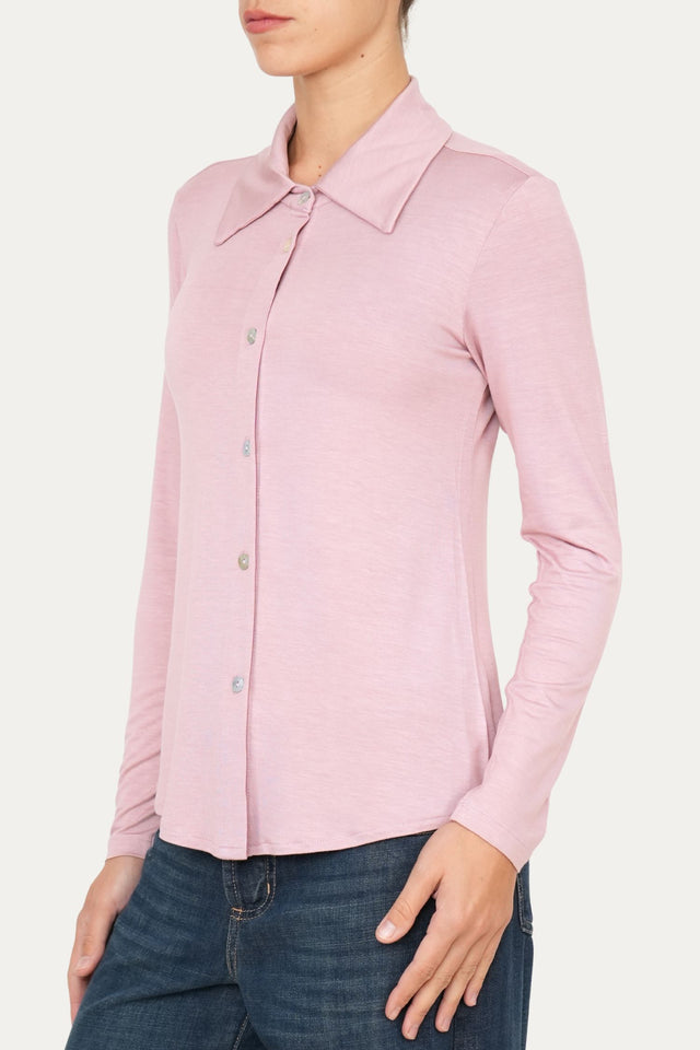 Camicia Jersey di Viscosa MILLY - Rosa Antico