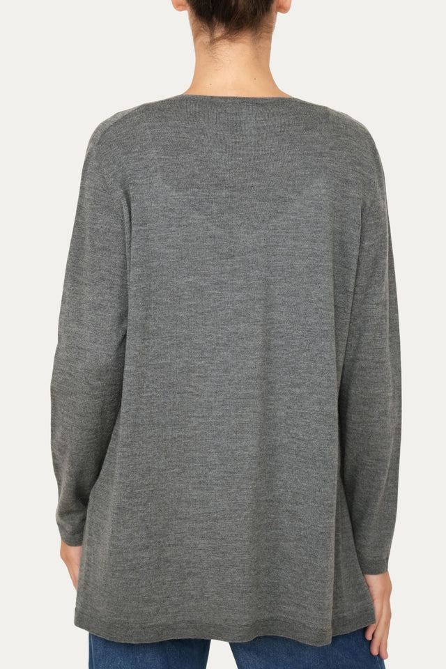 Cardigan lana merino Zegna Baruffa - Antracite