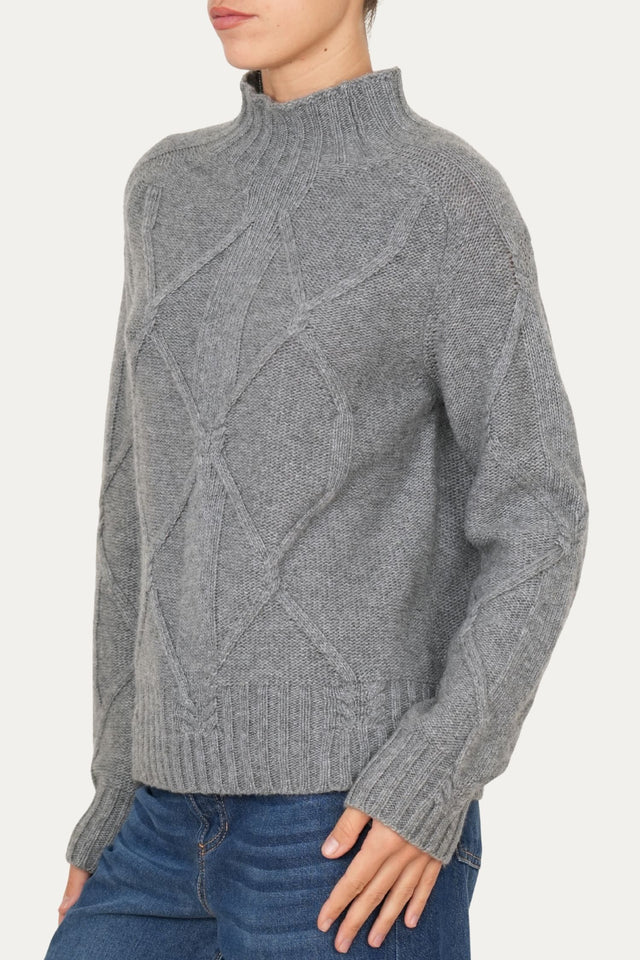 Maglione ROMBI misto cashmere - Grigio