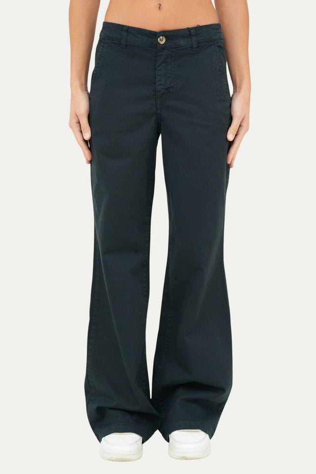 Pantalone palazzo LIA cotone gabardina - Blu