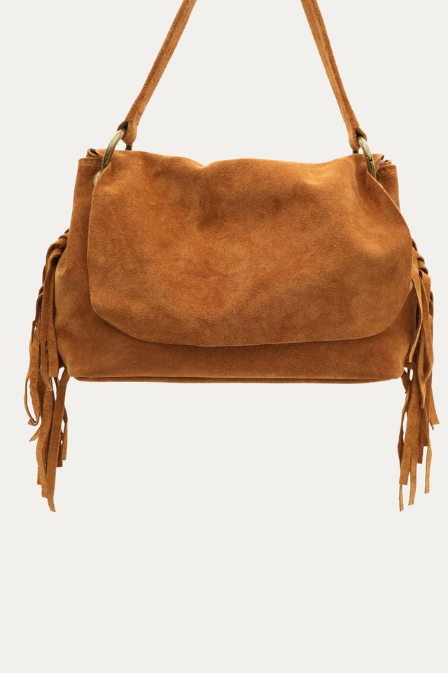 Borsa AURORA in camoscio - Cuoio