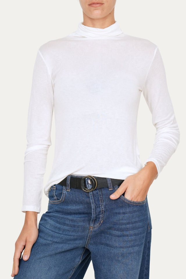 Maglia cachemirina dolcevita - Panna