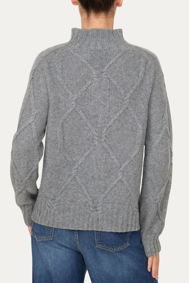 Maglione ROMBI misto cashmere - Grigio