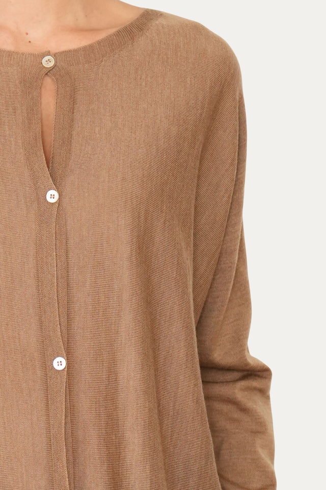Cardigan con bottoni in lana merino Zegna Baruffa - Biscotto