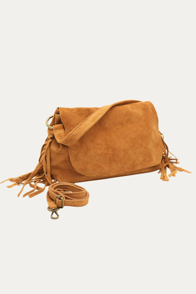 Borsa AURORA in camoscio - Cuoio