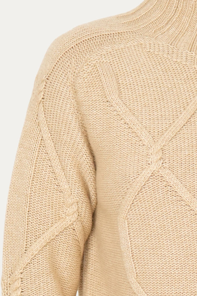 Maglione ROMBI misto cashmere - Grano