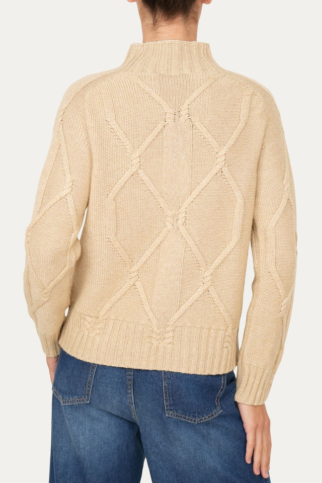 Maglione ROMBI misto cashmere - Grano