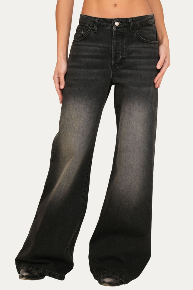Jeans palazzo DEA tessuto slegato - Denim Bruciato