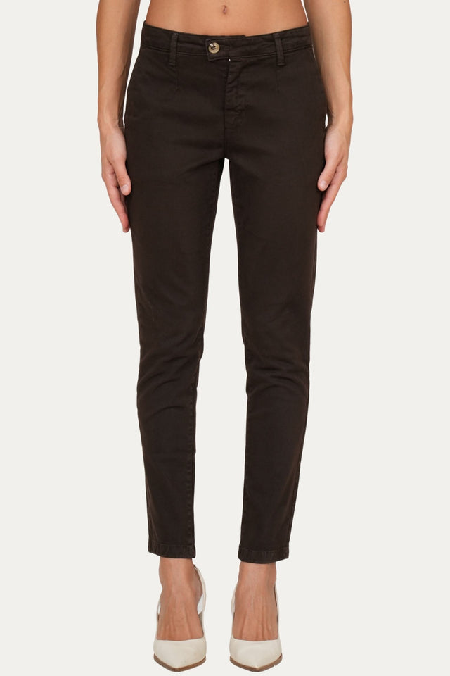 Pantalone CHINO in cotone gabardina - Moro