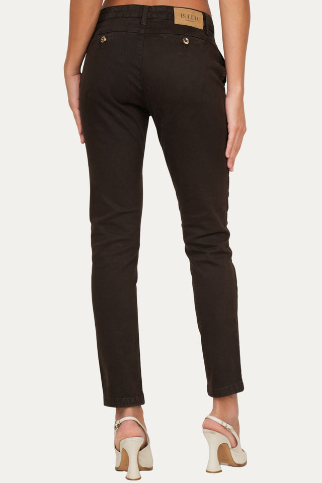 Pantalone CHINO in cotone gabardina - Moro