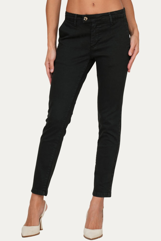 Pantalone CHINO in cotone gabardina - Nero