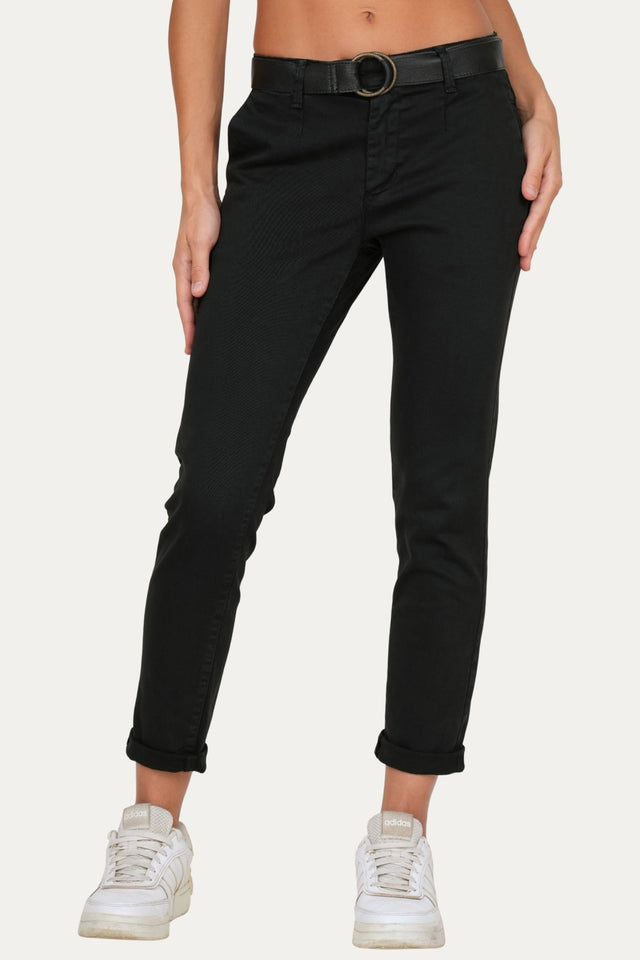 Pantalone CHINO in cotone gabardina - Nero