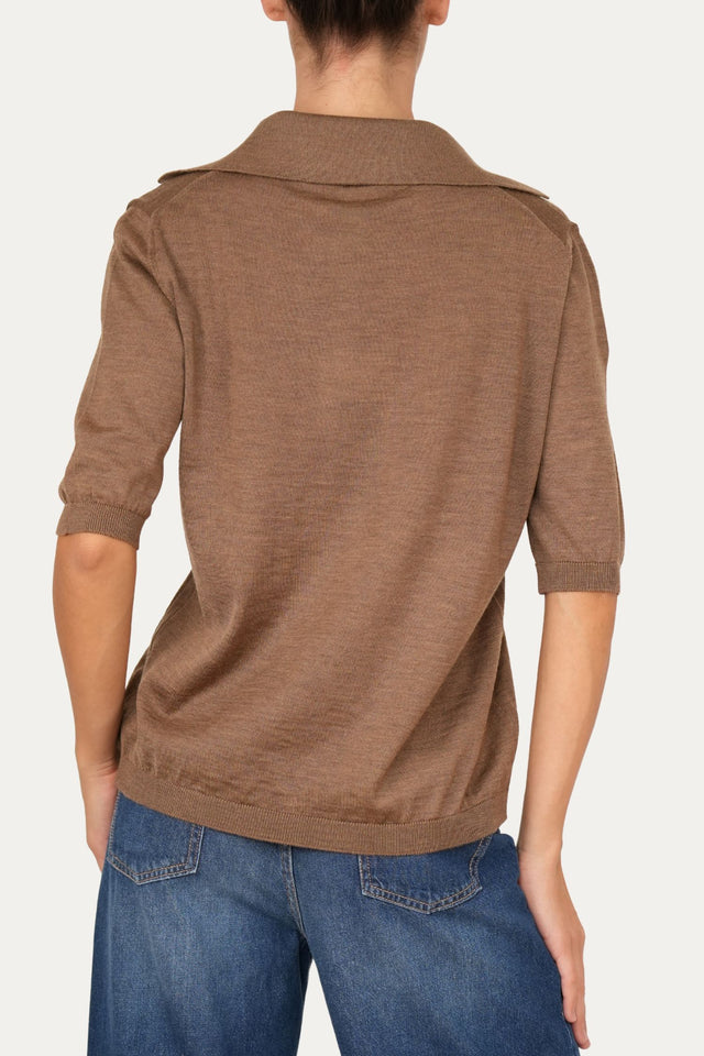 Polo in lana vergine merino Zegna Baruffa - Biscotto