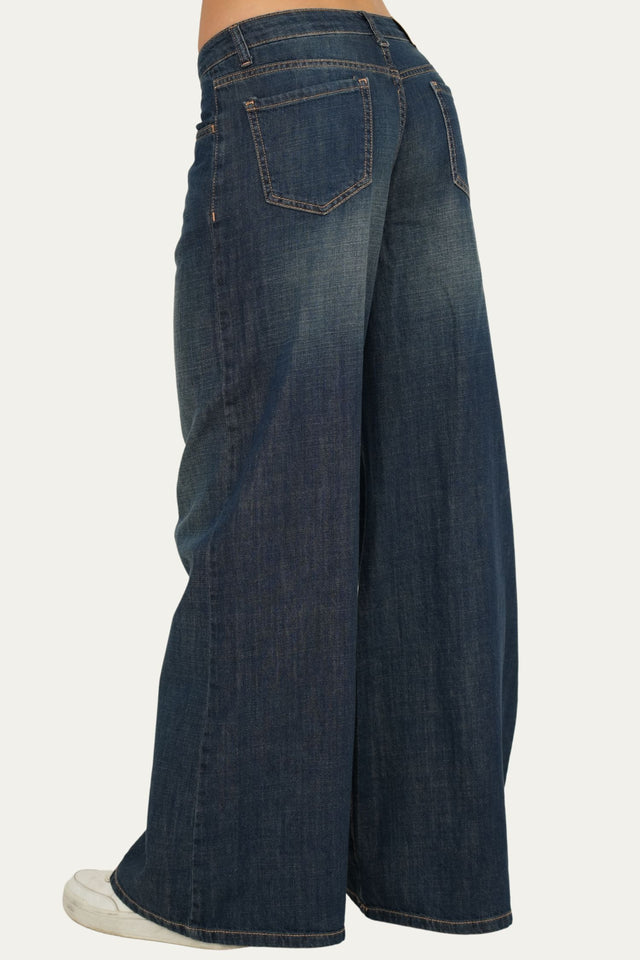 Jeans palazzo DEA tessuto slegato Soft - Sporcato al Thè