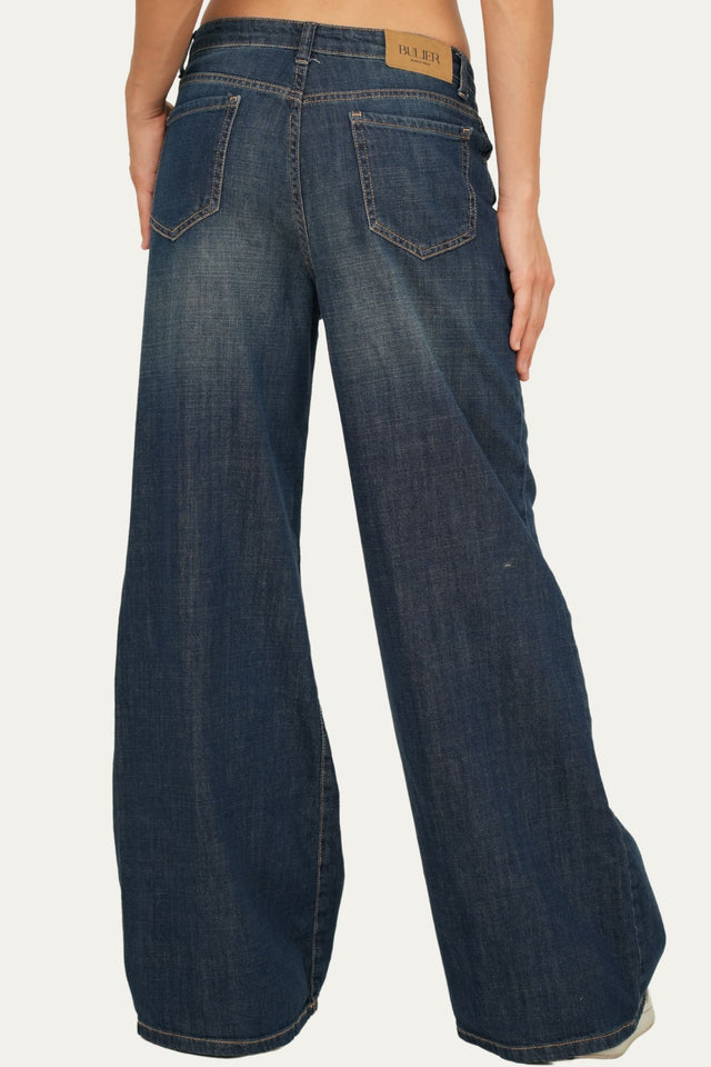 Jeans palazzo DEA tessuto slegato Soft - Sporcato al Thè
