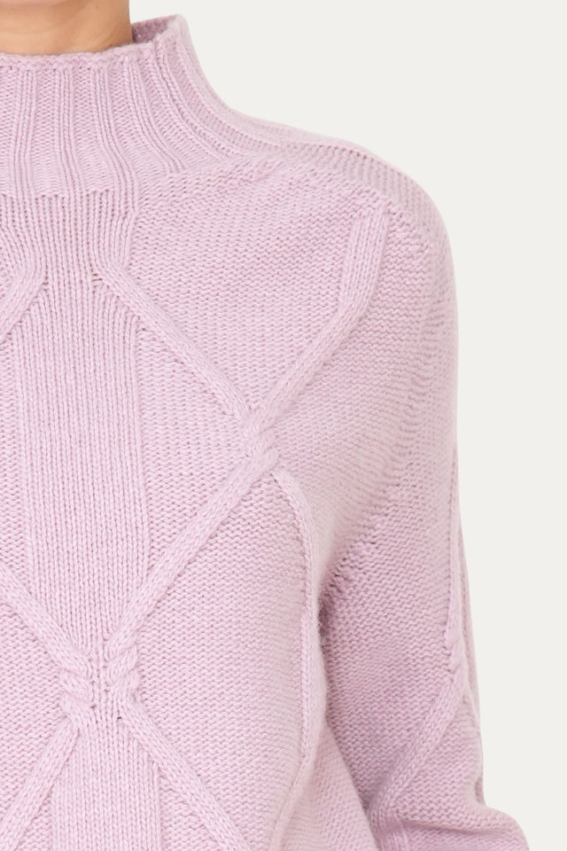 Maglione ROMBI misto cashmere - Malva