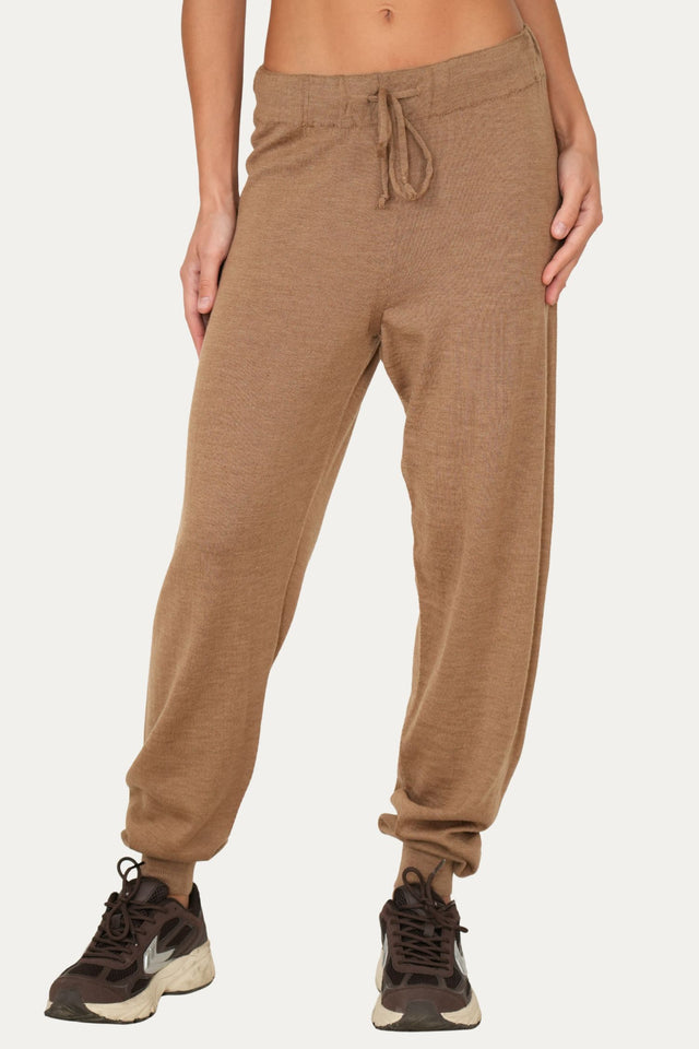 Pantalone boyfriend in lana merino Zegna Baruffa - Biscotto
